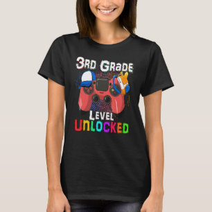Video Game Level Uncked 3rd Grade Student Teache T-Shirt