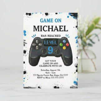 Video Game Level up Gamer Birthday Einladung