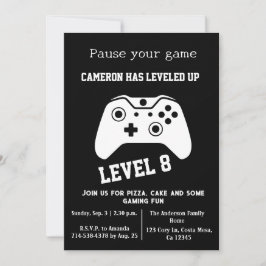 Video Game Level Up Gamer - Einladung zum Geburtst