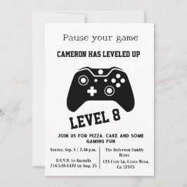 Video Game Level Up Gamer - Einladung zum Geburtst