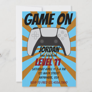 Video Game Level Up Gamer - Einladung zum Geburtst