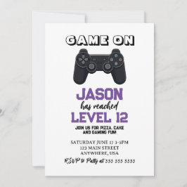 Video Game Level Up Minimalistisch Geburtstag Einladung