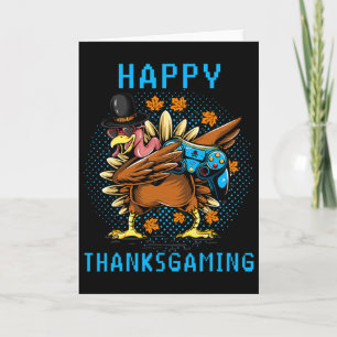 Video Game Liebhaber Dabbing Truthahn Pilger Happy Karte