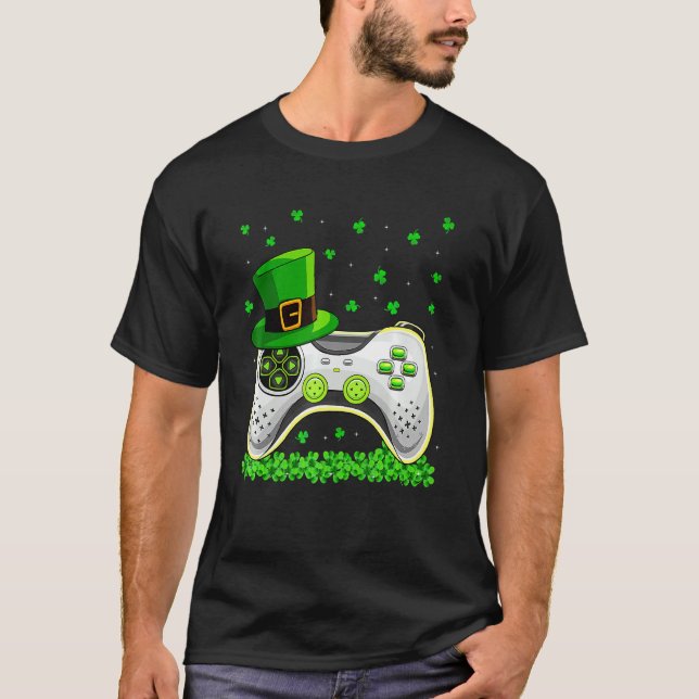 Video Game Lover Hat Kleeblatt Irish St Patrick S  T-Shirt (Vorderseite)