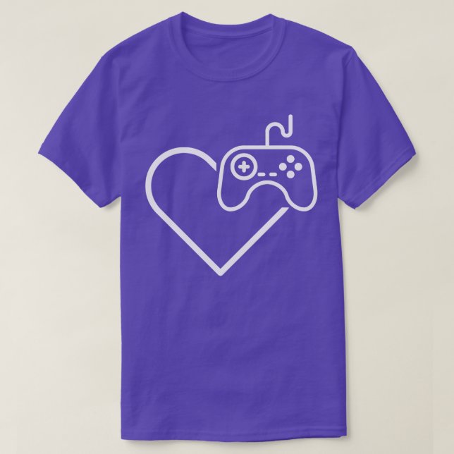 Video Game Lover Herz mit Game Controller T-Shirt (Design vorne)