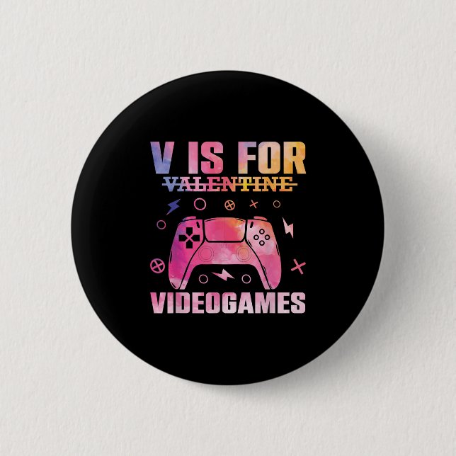 Video Game Lover Quote Gamer Pun Grafik Text Desi Button (Vorderseite)