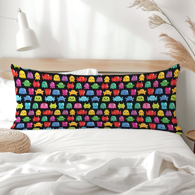Video Game Monsters Geek Nerd Gamer-Muster Seitenschläferkissen (Von Creator hochgeladen)
