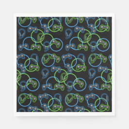 Video Game Neon Blue & Green Muster Serviette