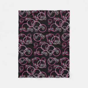 Video Game Neon Pink Girls Muster Fleecedecke