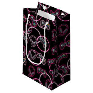 Video Game Neon Pink Girls Muster Kleine Geschenktüte