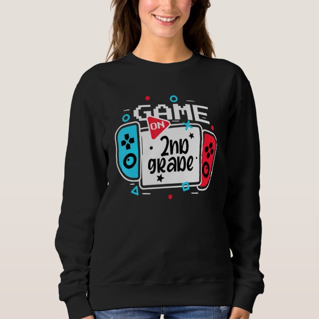 Video Game On 2nd Grade Cool Kids Team Second Back Sweatshirt (Vorderseite)