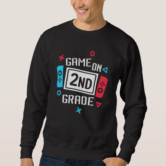Video Game On 2nd Grade for Kids Teachers Back To  Sweatshirt (Vorderseite)