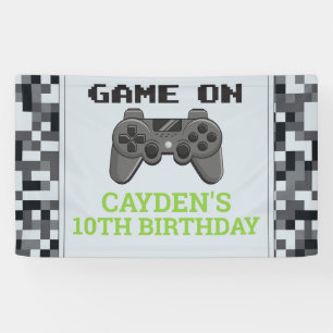 Video Game On Birthday Party Banner