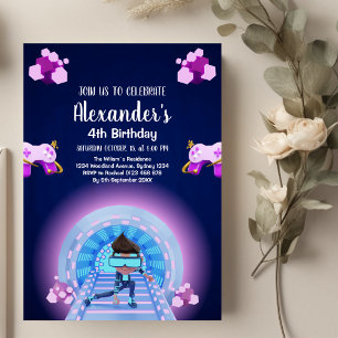 Video Game Party Controller Neon Gaming Geburtstag Einladung