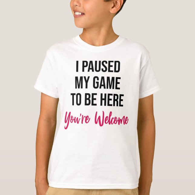 Video Game Pauset Funny Typografy Kids T-Shirt (Vorderseite)
