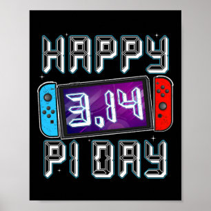 Video Game Pi Day Gamer Mathematiker Lehrer Kinder Poster