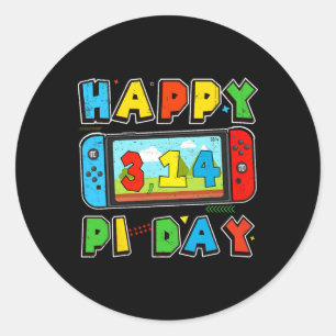 Video Game Pi Day Gamer Mathematiker Lehrer Kinder Runder Aufkleber