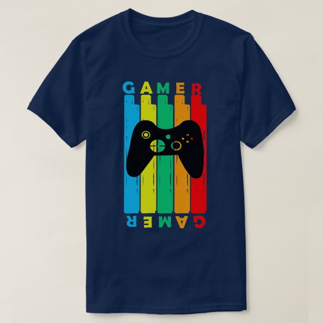 Video Game Player Boys Girns ns Men Controller T-Shirt (Design vorne)