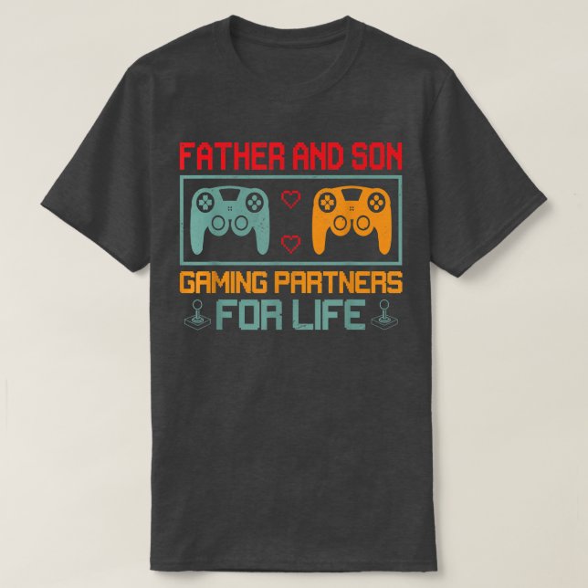 Video-Game-Player für Vater und Sohn-Konsole T-Shirt (Design vorne)