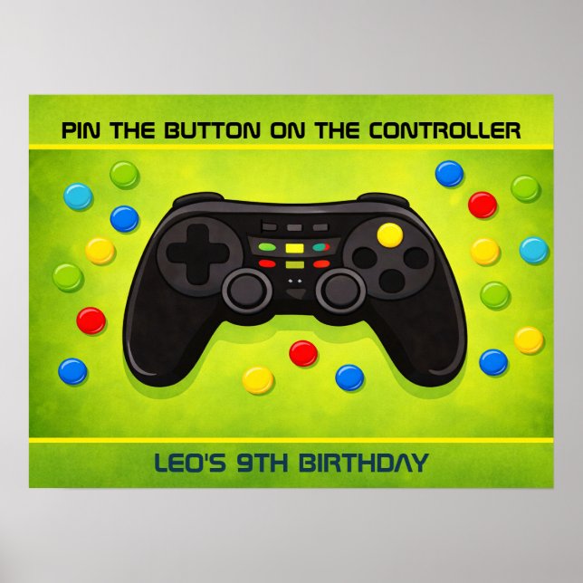 VIDEO GAME POSTER GAME for Birthday Parites (Vorne)