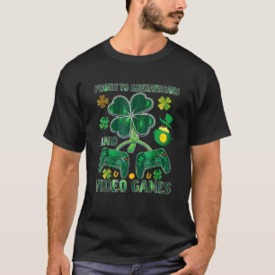 Video Game Prone to Shenanigans St Patrick Day Kid T-Shirt