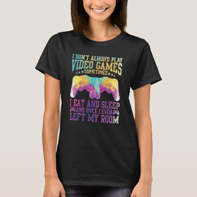 Video Game Quote Gamer Puffer Textdesign T-Shirt (Vorderseite)