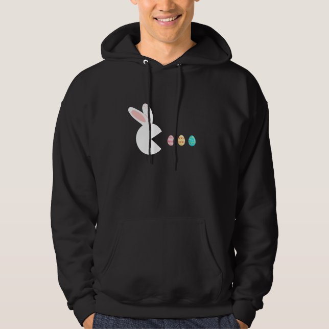Video Game Rabbit Bunny Eggs Easter Gamer Kids Boy Hoodie (Vorderseite)