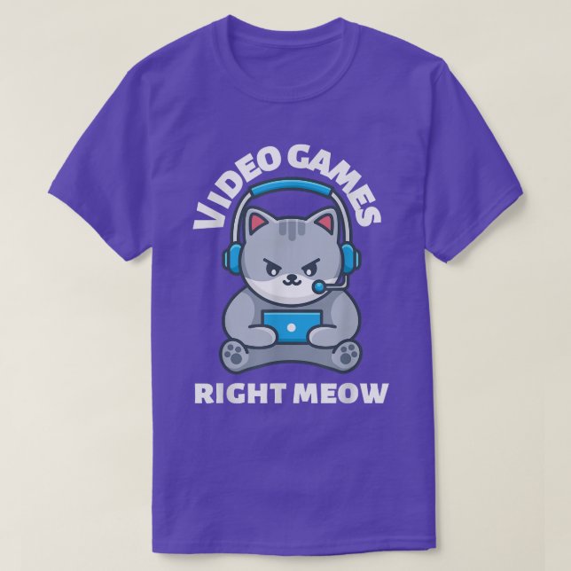 Video Game Right Meow Funny Cat Meme  T-Shirt (Design vorne)