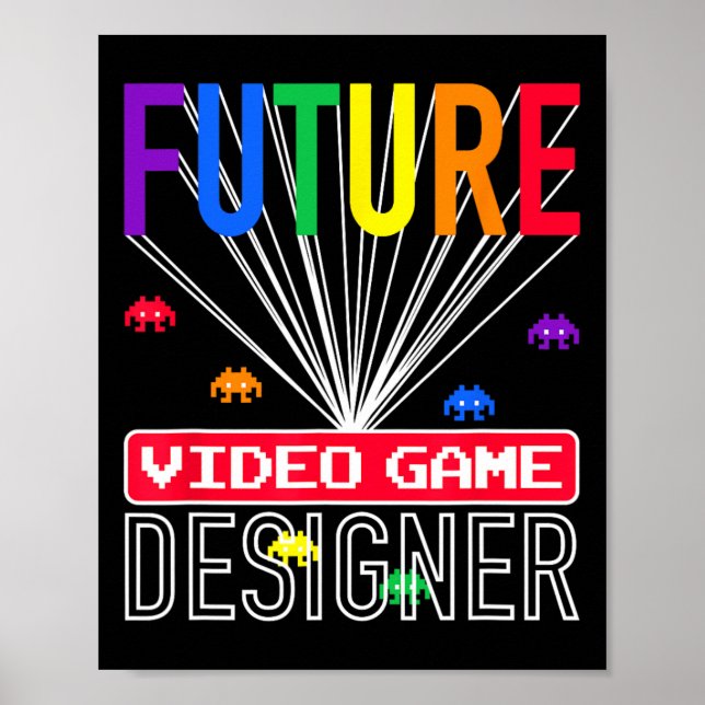 Video Game Shirt Future Video Game Designer Kinder Poster (Vorne)