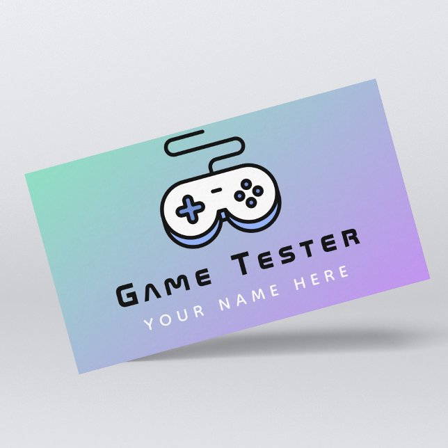 Video Game Tester Developer Gamer Modern Gradient Visitenkarte (Von Creator hochgeladen)
