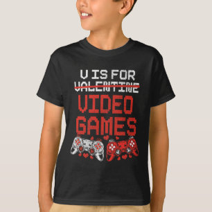 Video Game Valentinstag Shirt für Jungs Kinder Tee