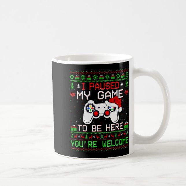 Video Game Weihnachten Hässlicher Pullover Lustige Kaffeetasse (Rechts)
