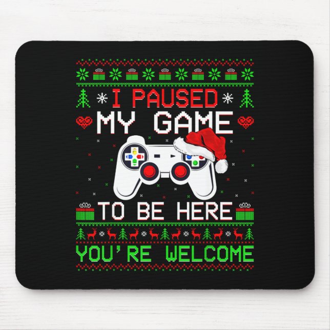 Video Game Weihnachten hässlicher Pullover lustige Mousepad (Vorne)