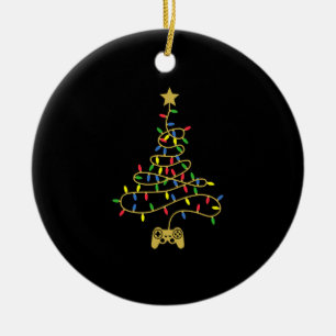 Video Game Weihnachtsbaum Lichter Xmas Gaming Keramik Ornament