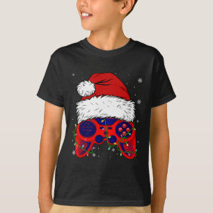 Video Game Weihnachtsmannmütze Spaß Weihnachts Pjs T-Shirt