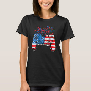Video-Gamecontroller der amerikanischen Fahne 4. J T-Shirt