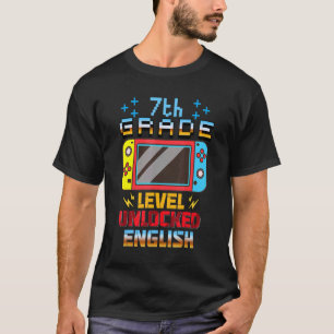 Video-Gamer 7. Stufe Entsperrt Englisch zurück T-Shirt