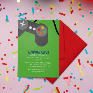 Video Gamer Birthday Party Einladung