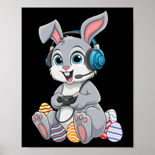 Video Gamer Bunny Egg Gaming Boys Männer Kinder gl Poster