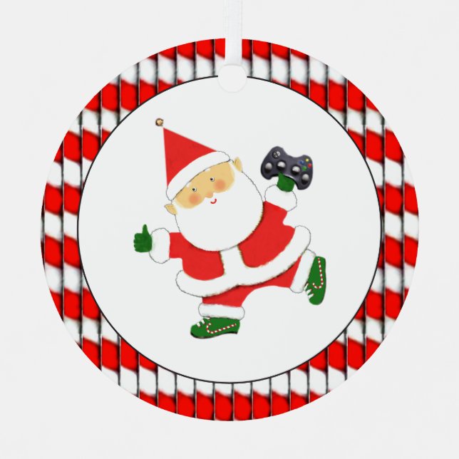 Video-Gamer-Geschenk Personalisiert Ornament Aus Metall (Vorderseite)