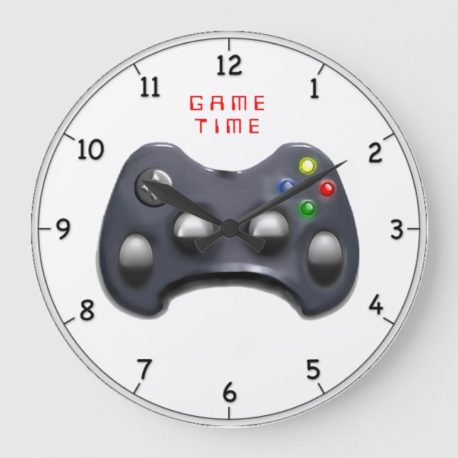 Video-Gamer-Geschenke Große Wanduhr (Vorderseite)