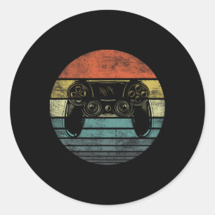 Video Gamer gibt Funny Retro Video Game Control Runder Aufkleber