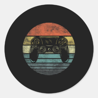 Video Gamer gibt Funny Retro Video Game Control Runder Aufkleber