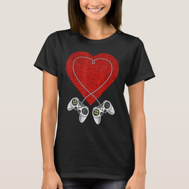 Video Gamer Heart Controller Valentine's Day Kids  T-Shirt (Vorderseite)
