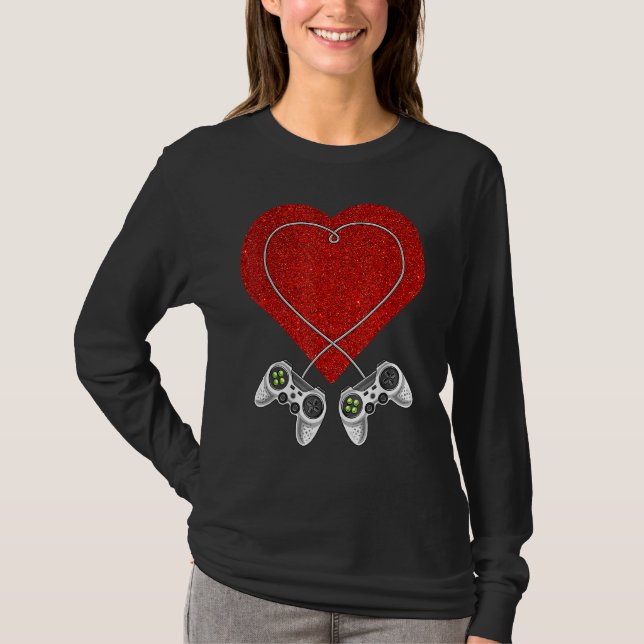 Video Gamer Heart Controller Valentine's Day Kids  T-Shirt (Vorderseite)