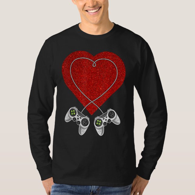 Video Gamer Heart Controller Valentine's Day Kids  T-Shirt (Vorderseite)
