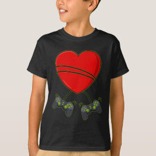 Video Gamer Heart Controller Valentinstag Boys T-Shirt