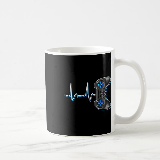 Video Gamer Heartbeat Video Game Controller Gesche Kaffeetasse (Rechts)