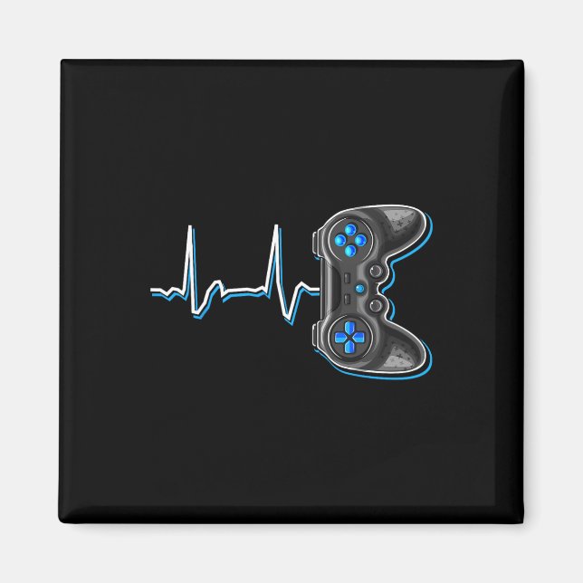 Video Gamer Heartbeat Video Game Controller Gesche Magnet (Vorne)