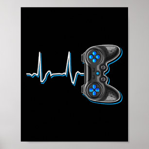 Video Gamer Heartbeat Video Game Controller Gesche Poster